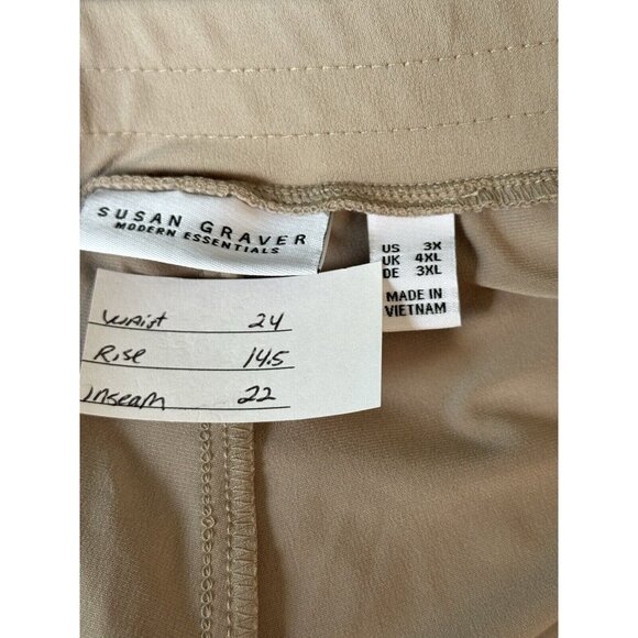 Susan Graver Liquid Knit Wide-Leg Pull-On Capris Pant Size 3X Summer Minimalist - Picture 2 of 8